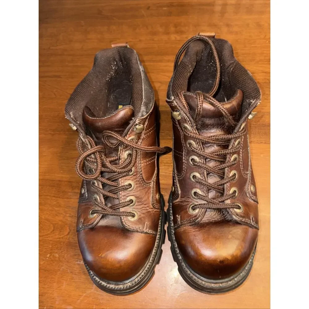 GBX Men's Brown Leather Low Boots Shoes Lace-Up Size 10 M